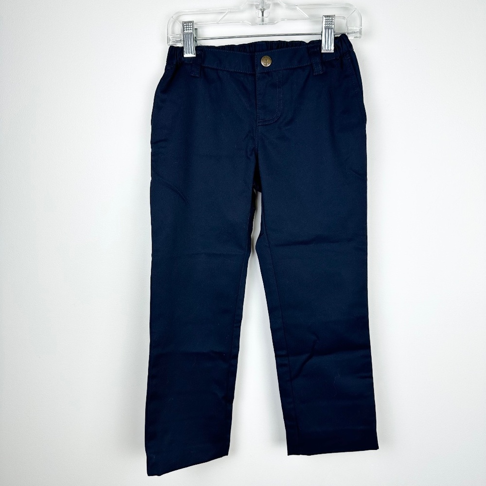 Land's End Kids Navy Blue Elastic Waist Uniform Chino Pants Size 6